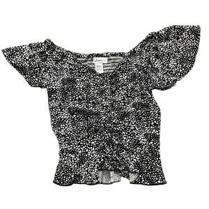 Japna Cinched Ruffle Top Printed XS